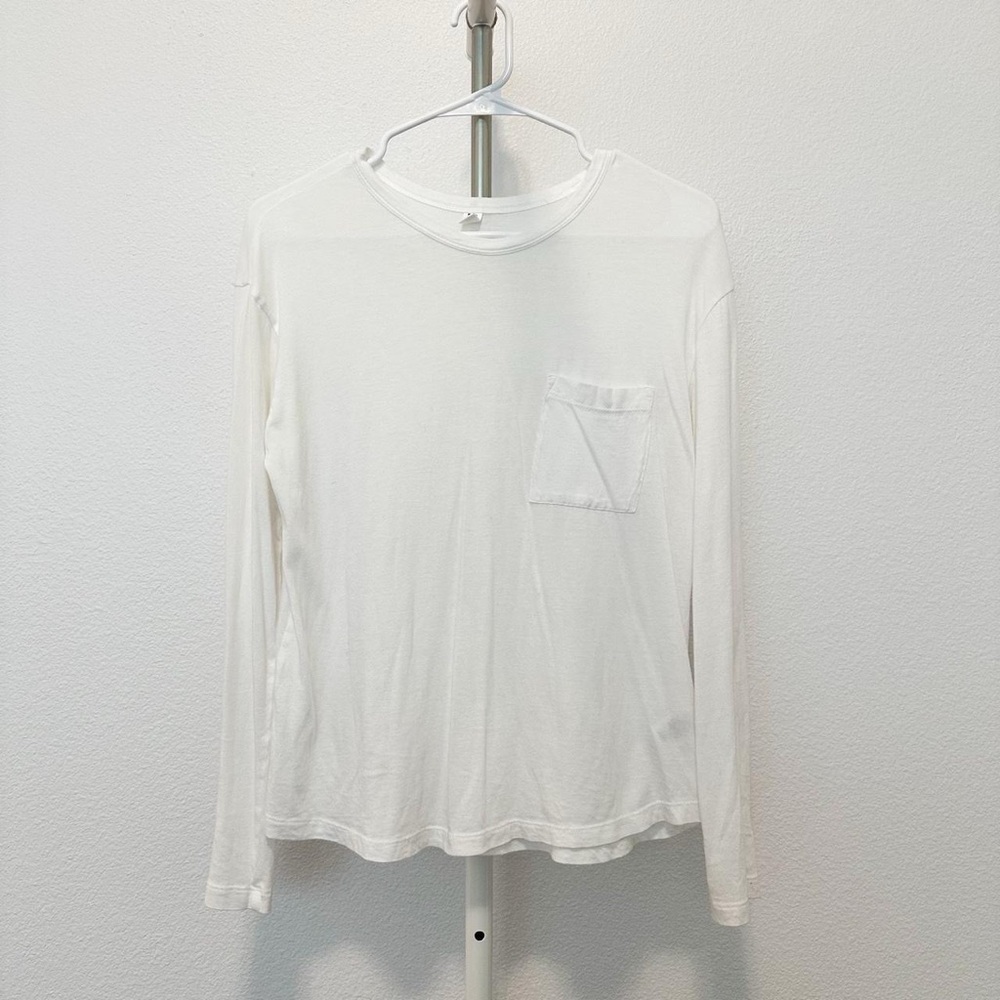BP White Long Sleeve Shirt with Front Pocket Detail